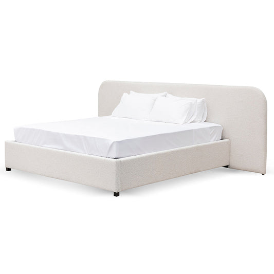 Queen Sized Bed Frame - Snow Boucle
