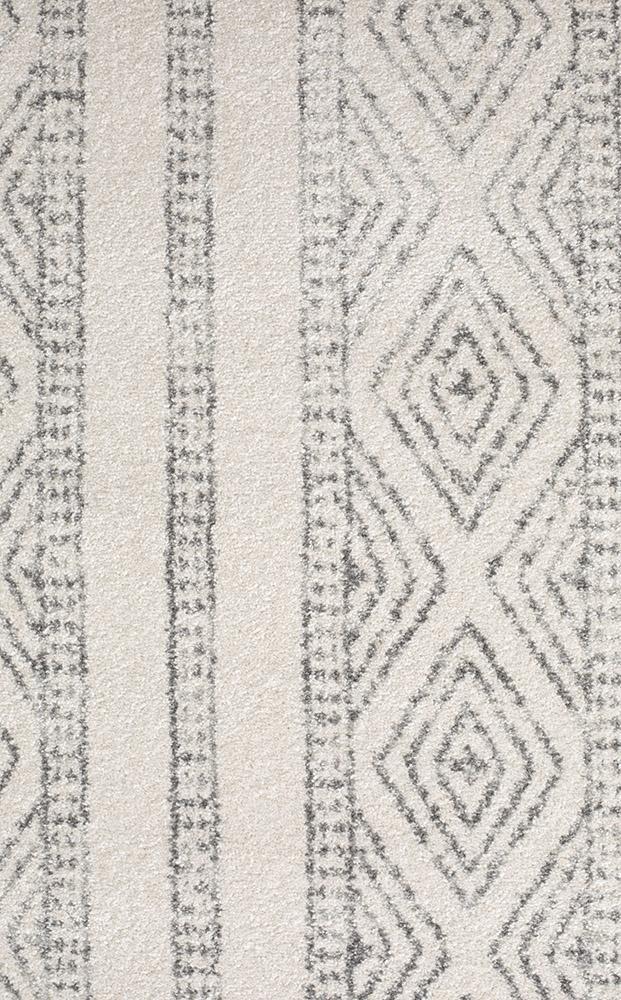 Oasis Salma White And Grey Tribal Rug